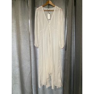 Rocky Barns x Express white clipdot duster